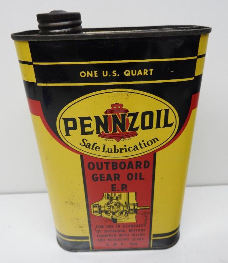Pennzoil Outboard Gear Oil Flat Quart Can (1 of 5)