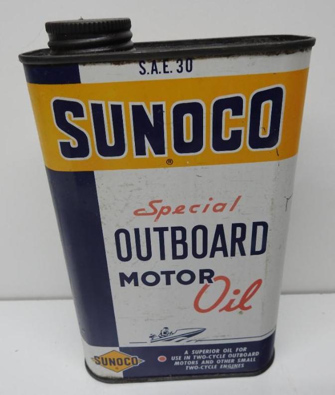 Sunoco Special Outboard Motor Oil Flat Quart Can (1 of 5)
