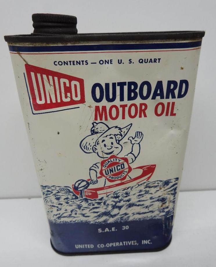 Unico Outboard Motor Oil Flat Quart Can (1 of 5)
