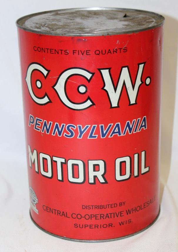 CCW Central Co-op of WI 5 Quart Metal Motor Oil Can (1 of 4)