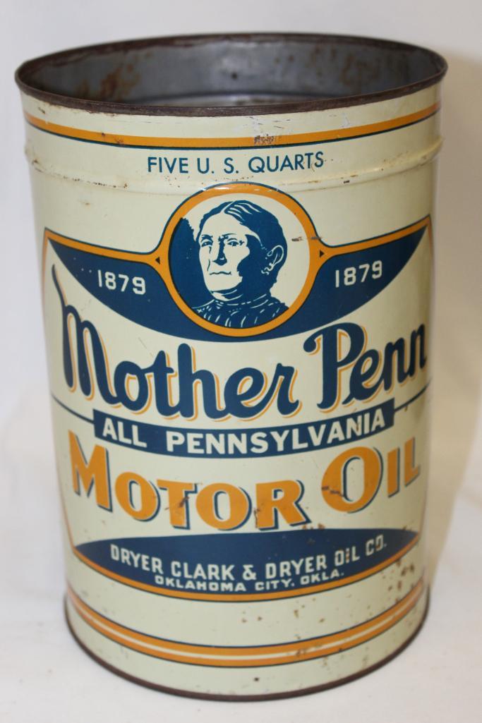 Graphic Mother Penn of OK 5 Quart Metal Motor Oil Can (1 of 4)