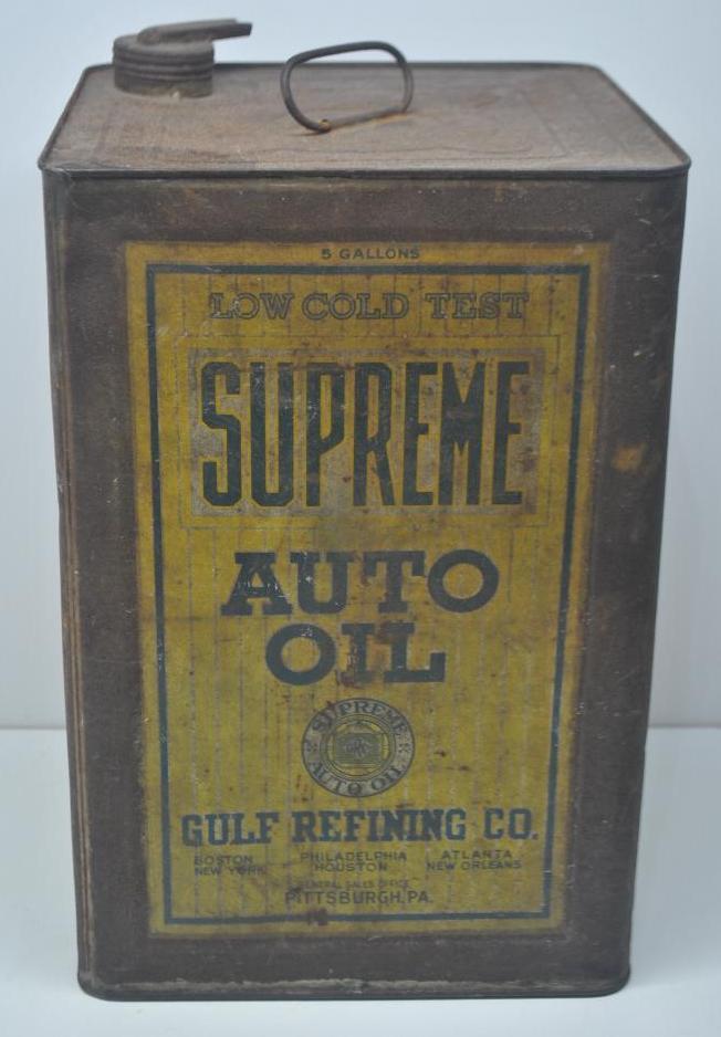 Gulf Supreme Auto Oil Five Gallon Can (1 of 5)