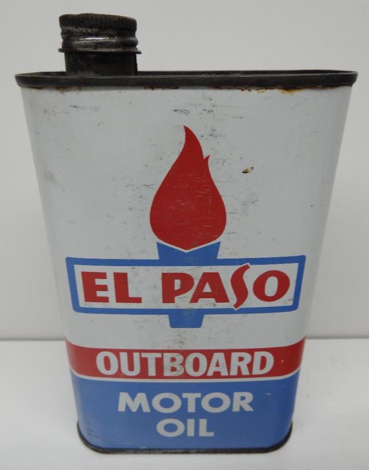 El Paso Outboard Motor Oil Flat Quart Can (1 of 6)