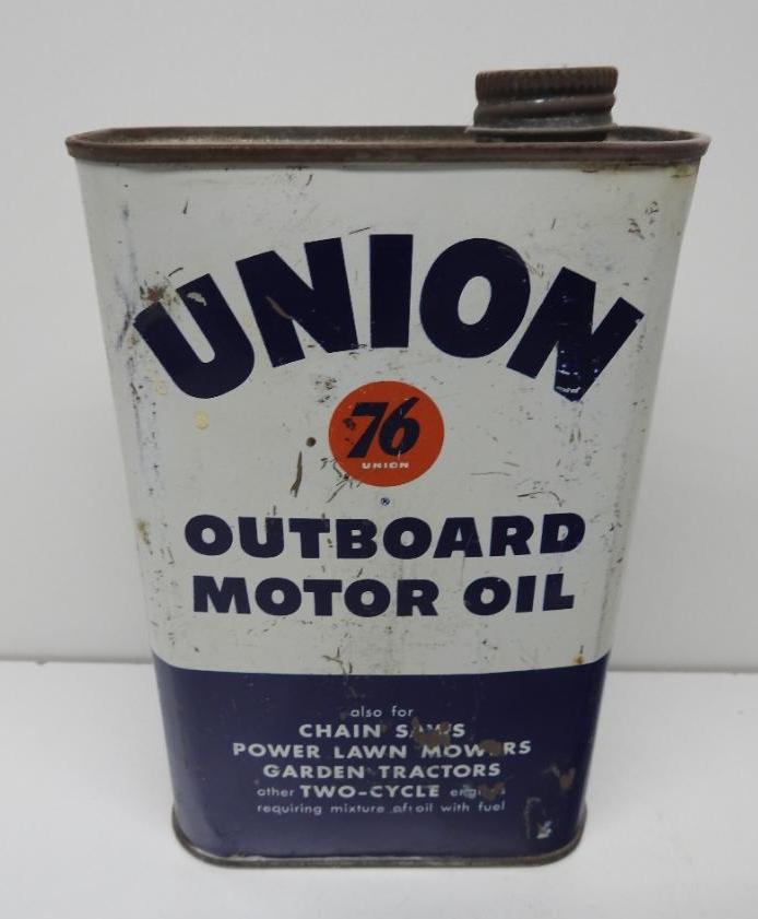 Union 76 Outboard Motor Oil Flat Quart Can (1 of 4)