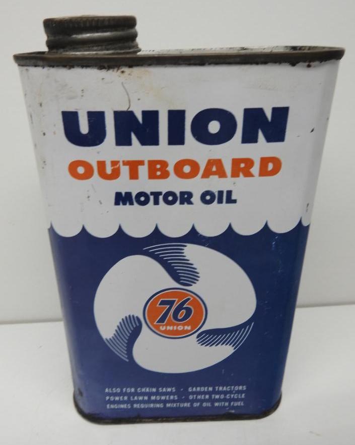 Union 76 Outboard Motor Oil Flat Quart Can (1 of 4)