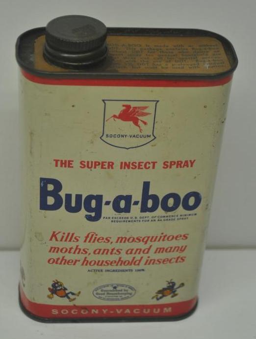 Socony Vaccum Bug-A-Boo Pint Can: Empty flat pint can in good condition with minor wear