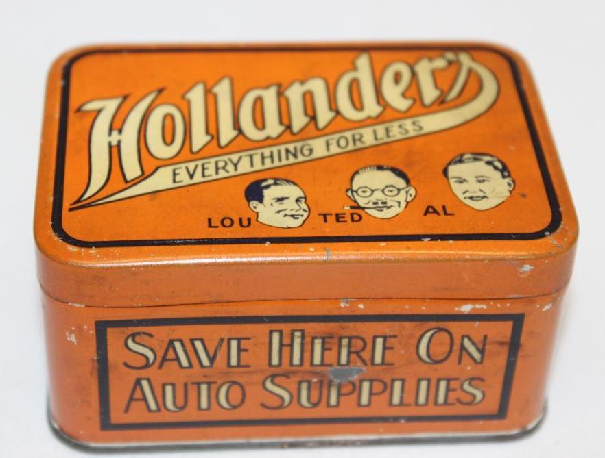 Hollander's Auto Bulb Tin Display Can with Graphics (1 of 5)