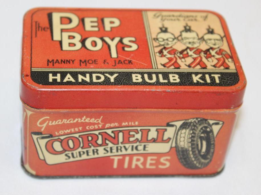 Pep Boys Auto Bulb Tin Display Can with Graphics (1 of 5)