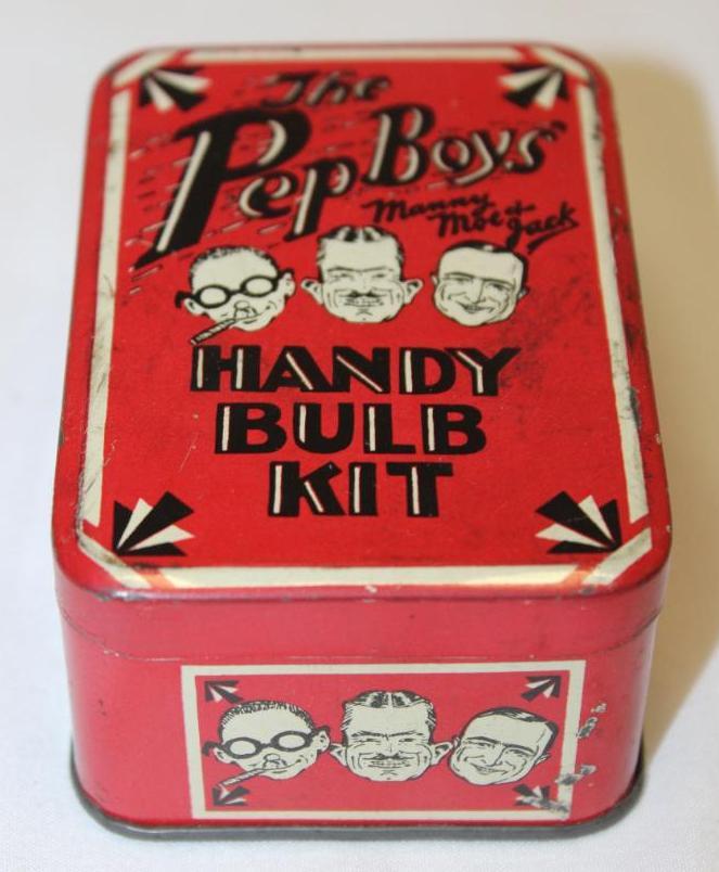 Pep Boys Auto Bulb Tin Display Can with Graphics (1 of 4)