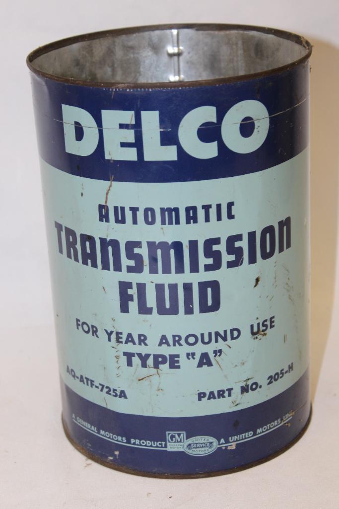 General Motors United Motor Service Delco ATF 5 Quart Metal Motor Oil Can (1 of 4)