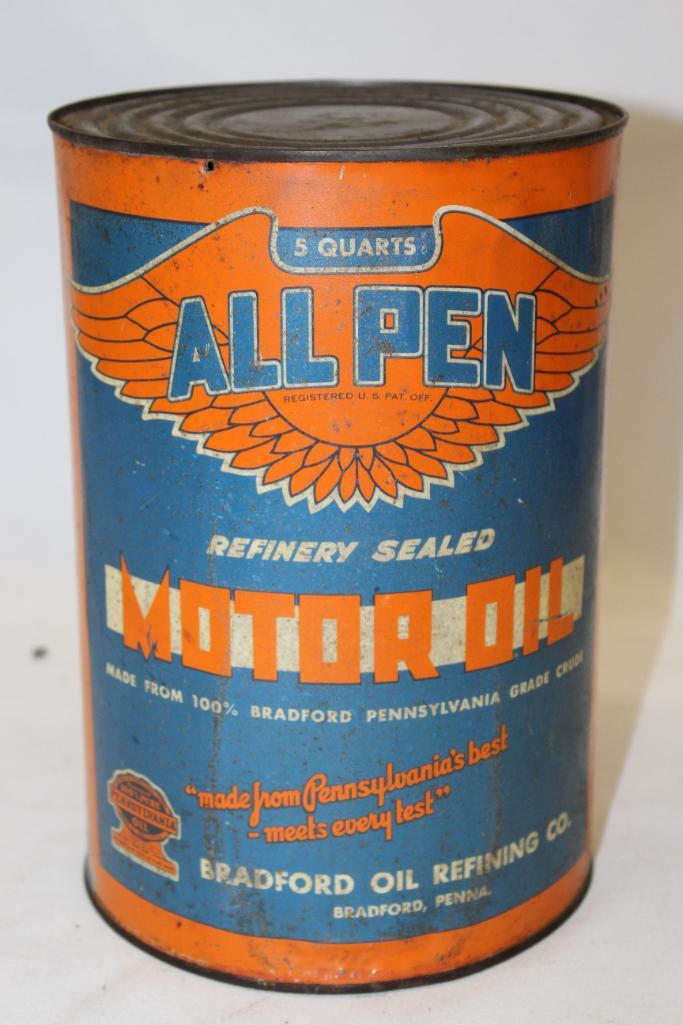 Graphic Bradford All Pen 5 Quart Metal Motor Oil Can (1 of 3)