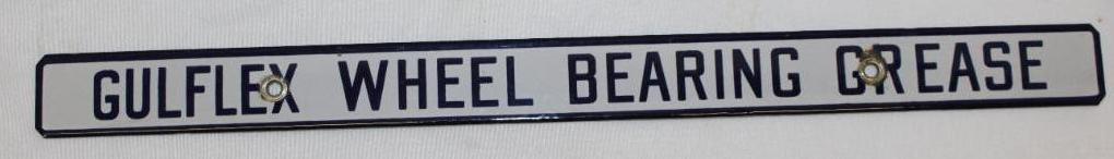 Gulf Gulflex Wheel Bearing Grease Porcelain Advertising Sign (1 of 2)
