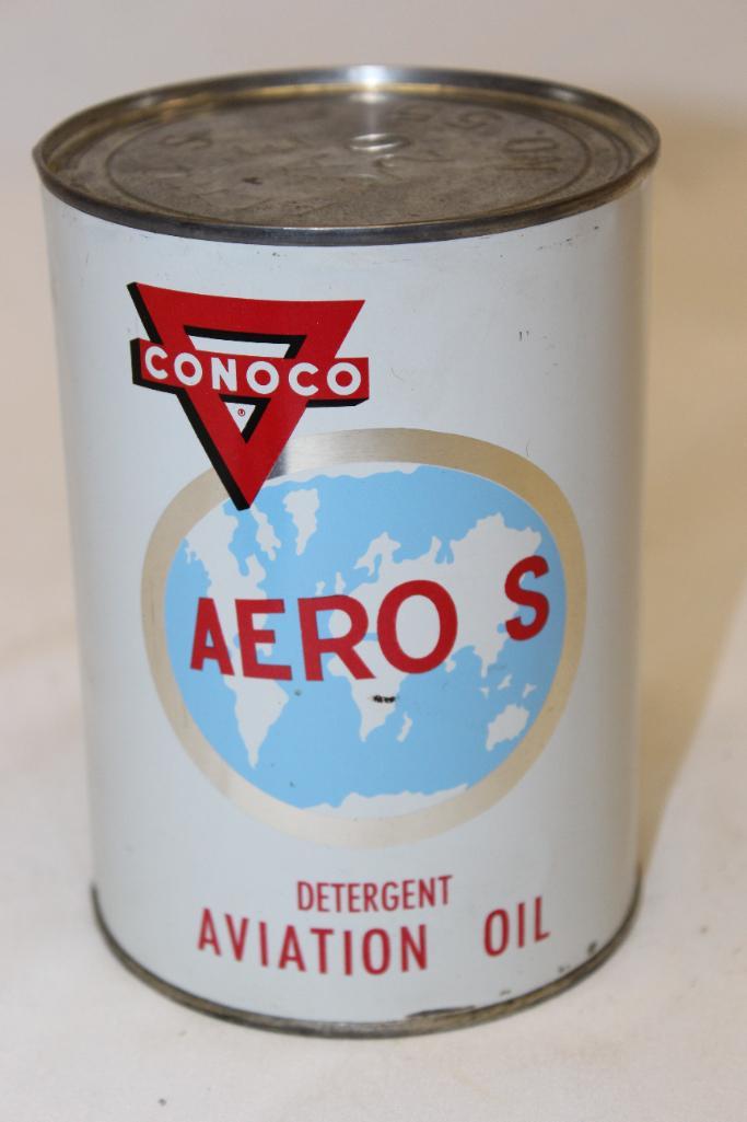 Conoco Aero S Aviation Metal 1 Quart Motor Oil Can (1 of 3)