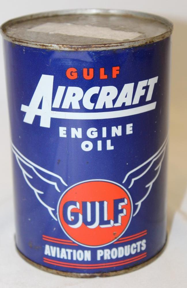 Gulf Aircraft Metal 1 Quart Motor Oil Can (1 of 3)