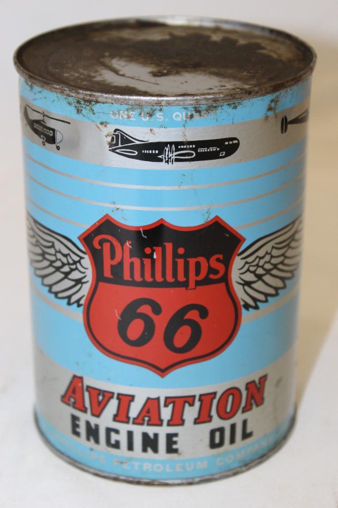 Phillips 66 Aviation Metal 1 Quart Motor Oil Can (1 of 4)