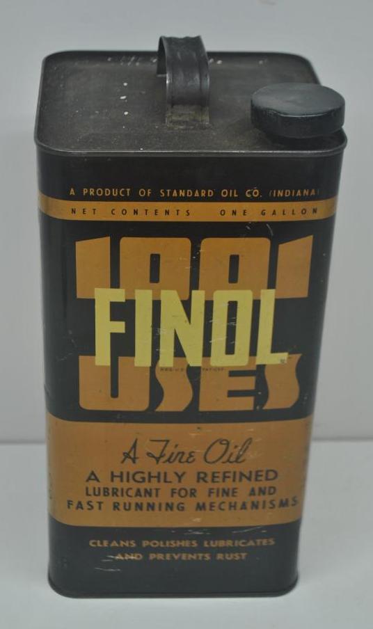 Standard Finol Gallon Can: Square one gallon can with some overall light surface wear