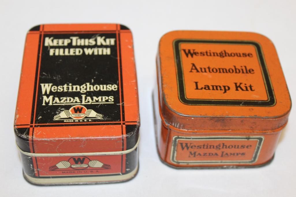 Group of 2 Westinghouse Auto Lamp Tin Display Cans (1 of 5)