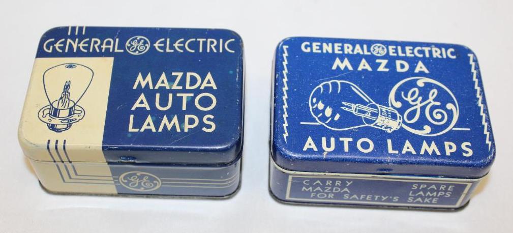 Group of 2 GE Mazda Auto Lamp Tin Display Cans (1 of 6)