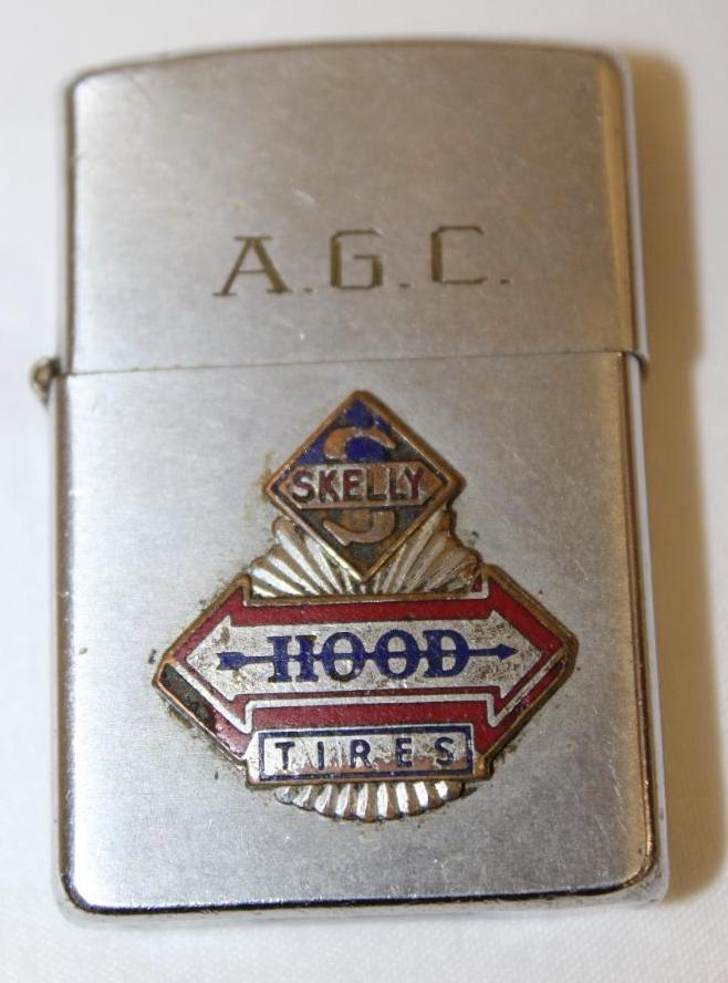 Skelly Gasoline and Hood Tires Advertising Zippo Lighter: 2.25" x 1.5" x .5"