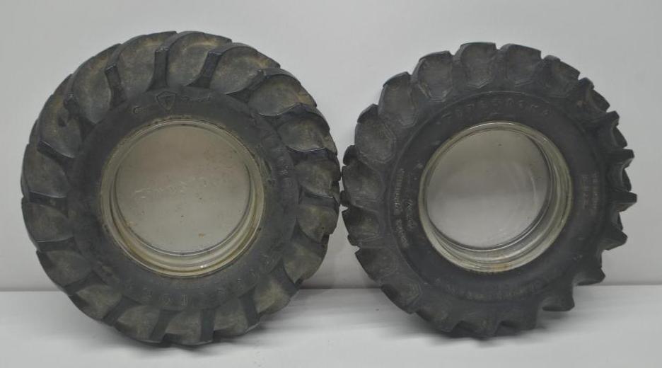 Pair of Firestone Tractor Tire Ashtrays (1 of 4)