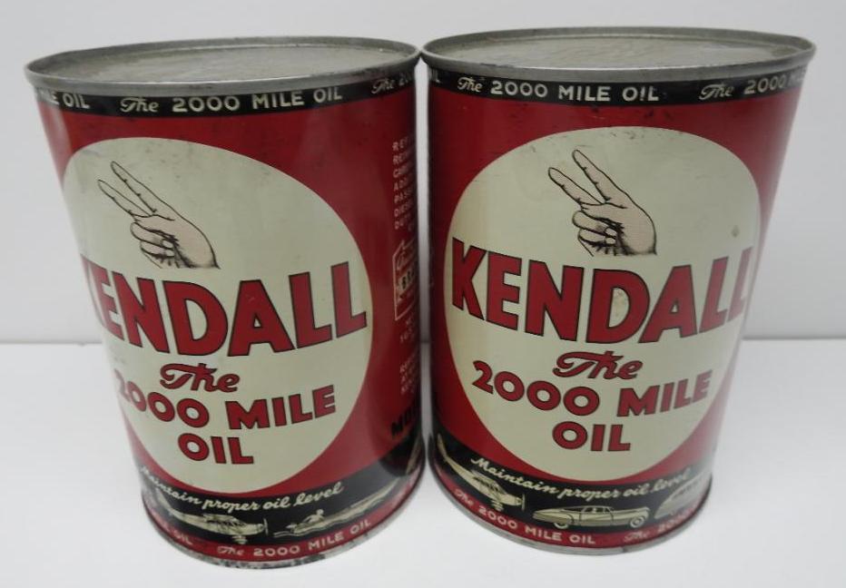 Pair of Kendall Motor Oil One Quart Cans (1 of 4)
