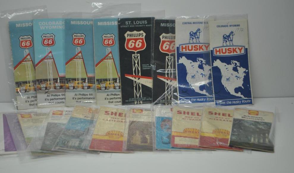 Group of Phillips, Shell, Husky Road Maps (1 of 5)
