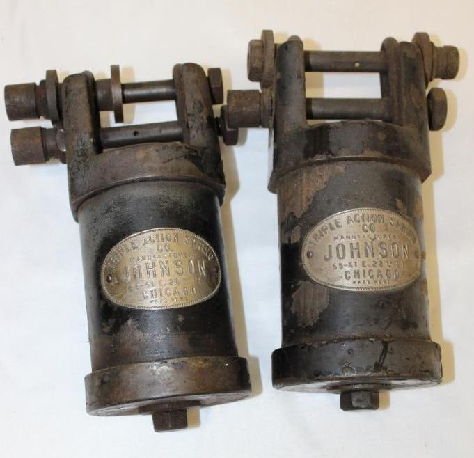 Pair of Johnson Triple Action Automobile Springs: 9" x 5" x 3.5" each