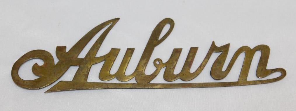 Auburn Motor Car Co Brass Radiator Script Emblem (1 of 2)
