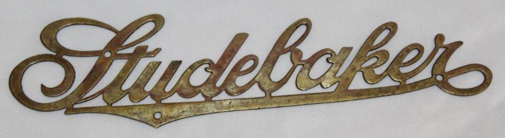 Studebaker Motor Car Co Brass Radiator Script Emblem (1 of 2)