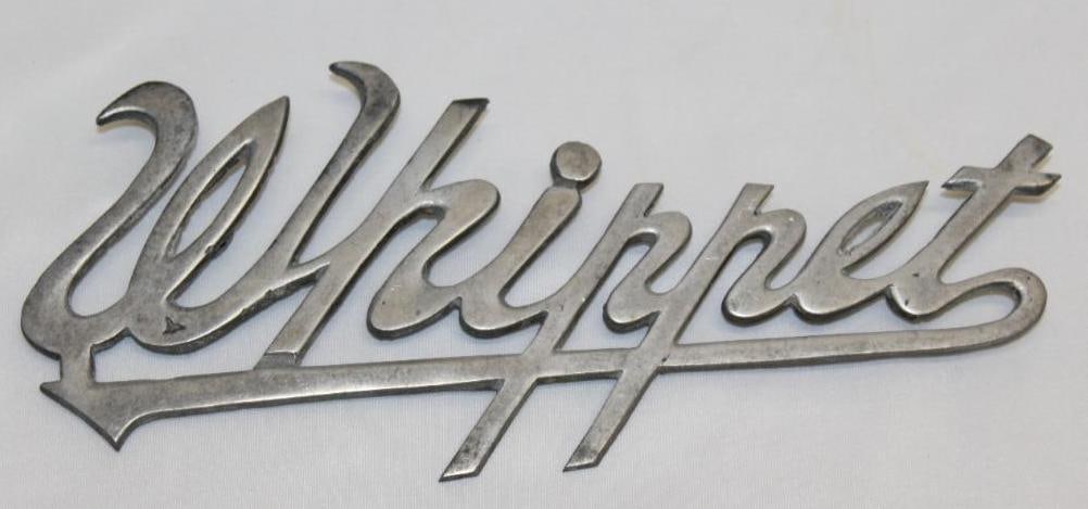 Willy's Whippet Radiator Script Emblem: 9.25" x 4"