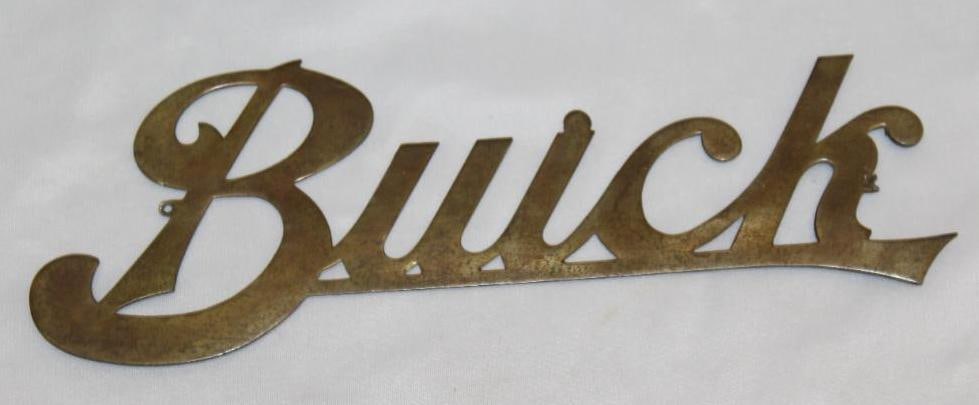 Buick Motor Car Co Brass Radiator Script Emblem (1 of 2)