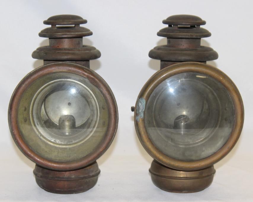 Pair of Early Brass Automobile Sidelights (1 of 6)