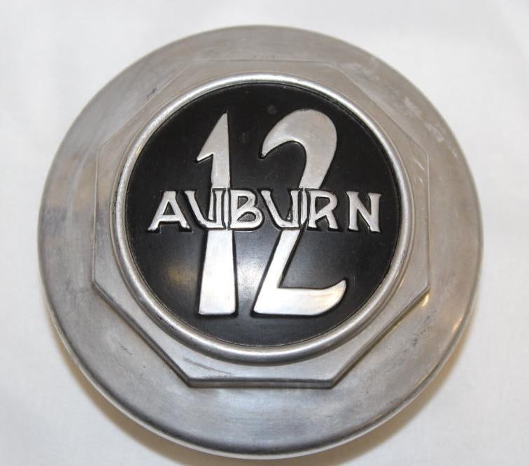 Auburn 12 Automobile Threaded Hubcap (1 of 2)