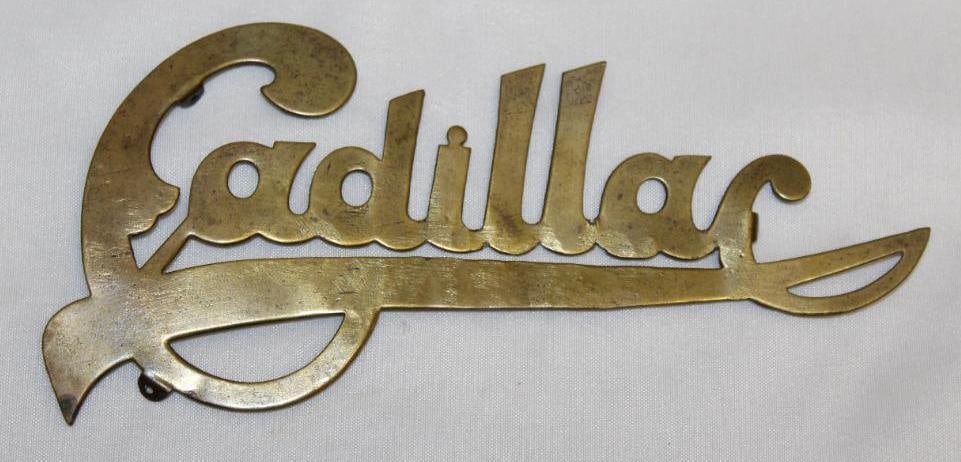 Cadillac Motor Car Co Brass Radiator Script Emblem (1 of 2)