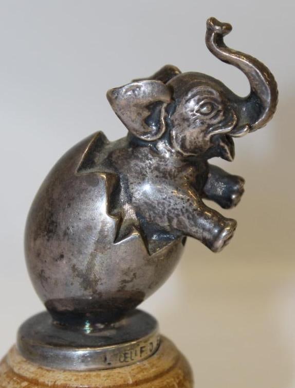 Elephant Hatching From Egg Radiator Mascot Hood Ornament (1 of 4)