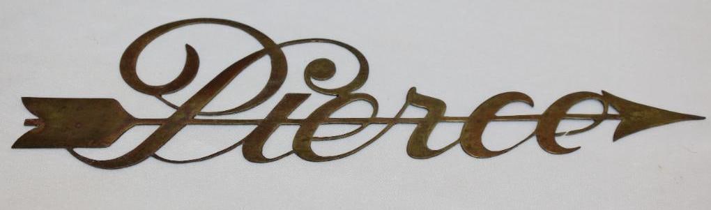 Pierce Arrow Brass Radiator Script Emblem (1 of 2)