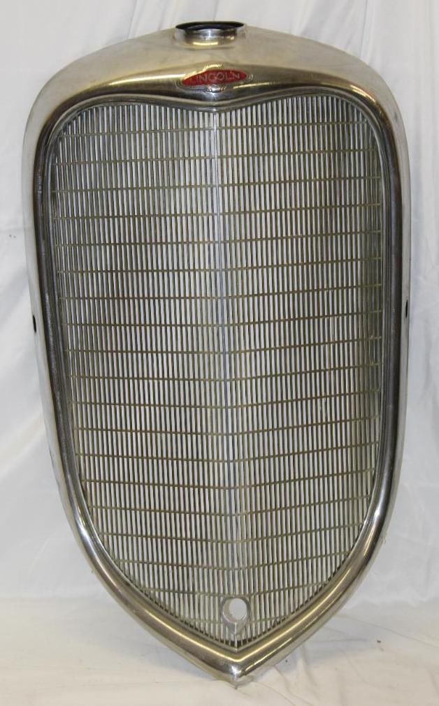 1932-1934 Lincoln KA AB Radiator Grill Shell w/ Emblem Badge (1 of 3)