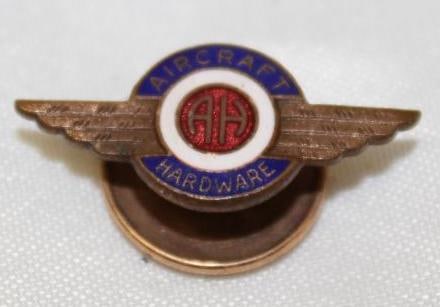 Aircraft Hardware Winged Award Pin Badge: 1" x .5"