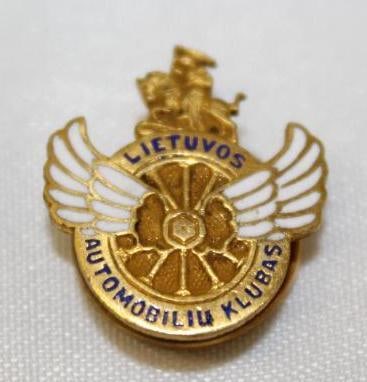 Lithuania Winged Wheel Figural Automobile Club Pin Badge (1 of 2)