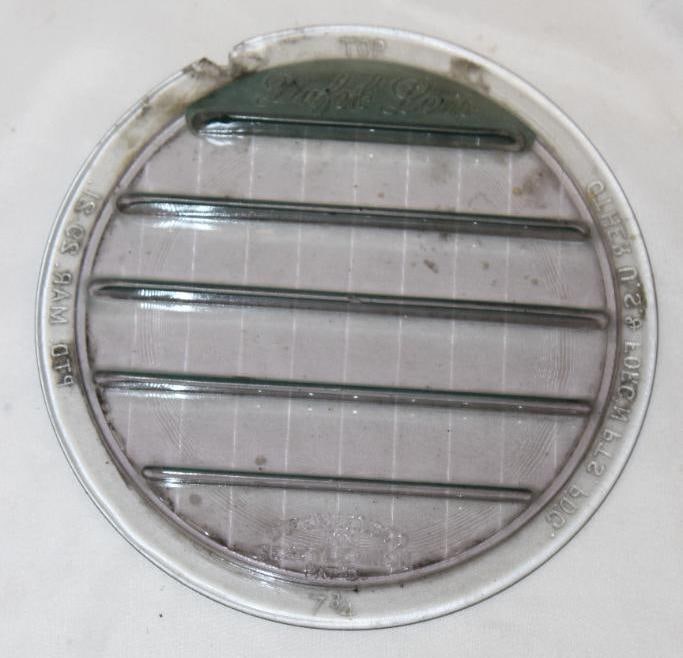 1920's Dufek Shaded Headlight Lense: 7.75" diameter, has a small chip along the outer edge
