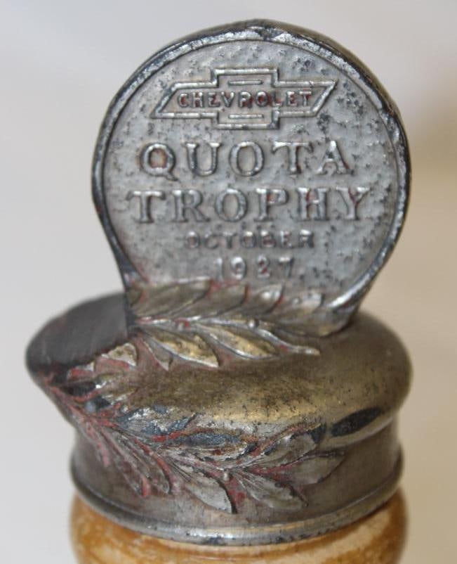 1927 Chevrolet Sales Quota Trophy Radiator Mascot Hood Ornament (1 of 5)