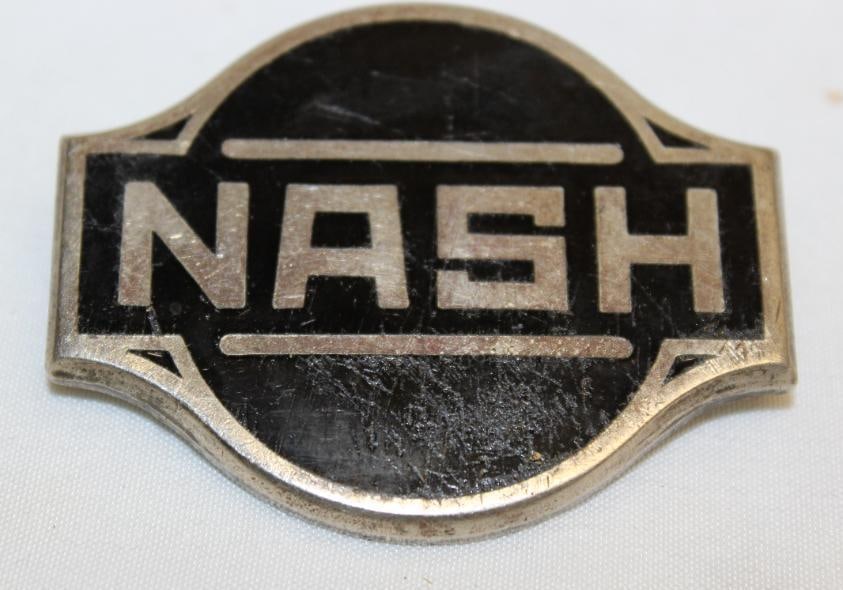 1926-1928 Nash Motor Car Co Radiator Emblem Badge: cloisonne 2.25" x 1.75"