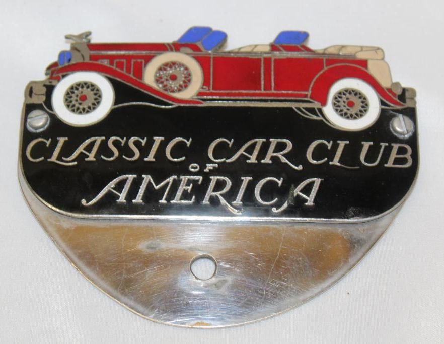 CCCA Classic Car Club of America License Plate Topper Attachment Badge: cloisonne 4" x 5"