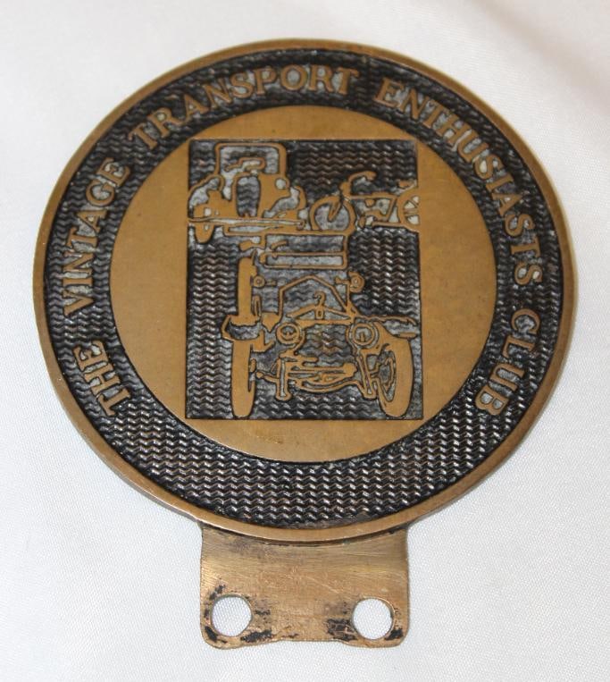 Vintage Transport Enthusiast Club Plate Topper Badge: 4" x 3.5"