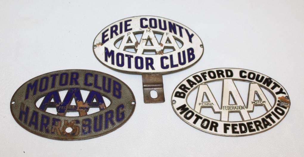 Group of 3 PA AAA Auto Club Radiator Emblem Badges (1 of 5)