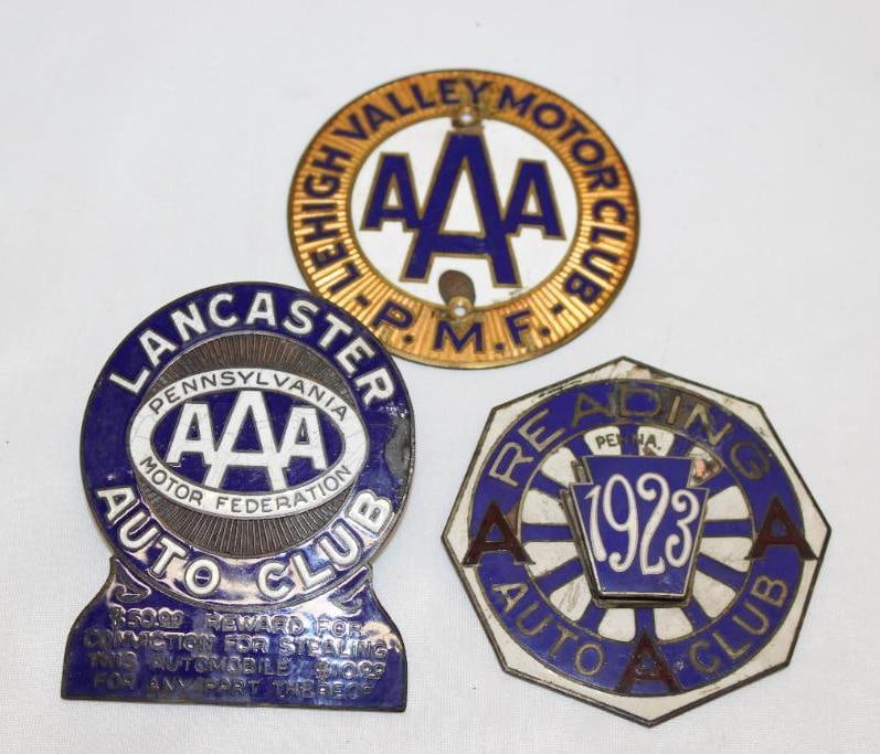 Group of 3 PA Automobile Club Radiator Emblem Badges (1 of 5)