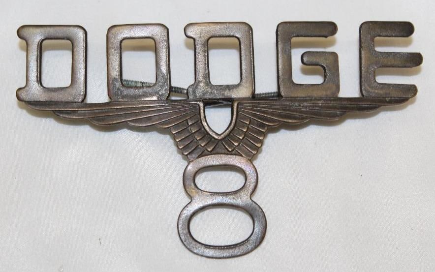 Brass Dodge 8 Radiator Script Emblem (1 of 2)