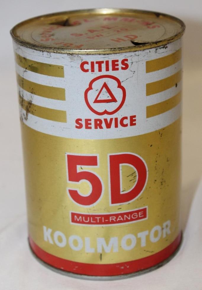 Cities Service 5D Koolmotor Metal 1 Quart Motor Oil Can (1 of 4)