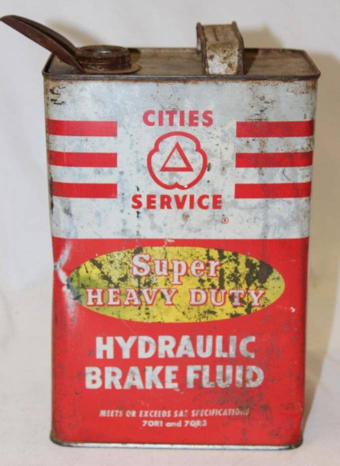 Cities Service Super Heavy Duty Brake Fluid 1 Gallon Oil Can Auction