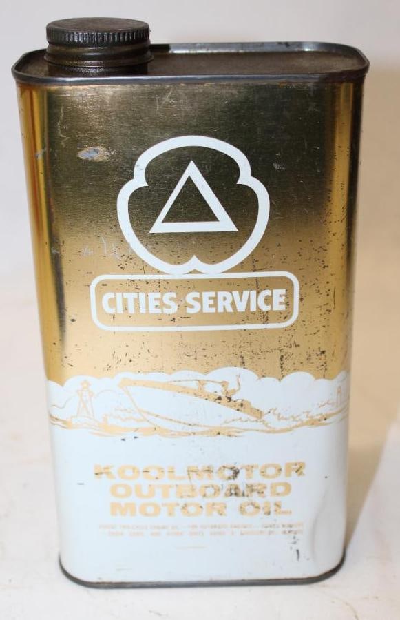 Cities Service Graphic Koolmotor Outboard Imperial Quart Motor Oil Can (1 of 4)
